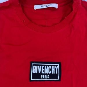givenchy red black box shirt